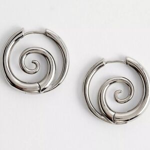 Silver spiral earrings
